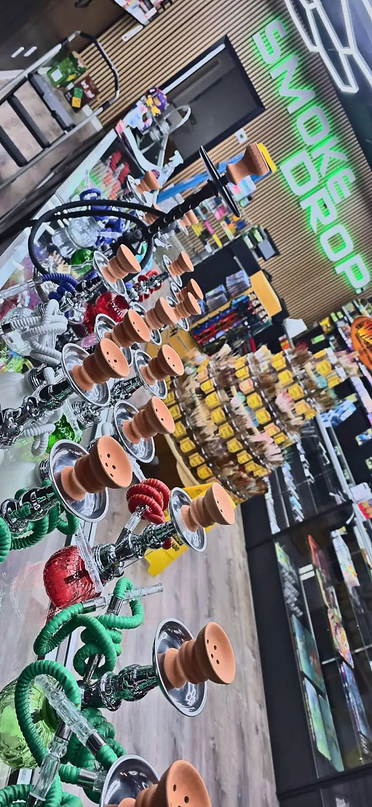 Hookah supplies at Smoke Drop's 24-hour Houston store
