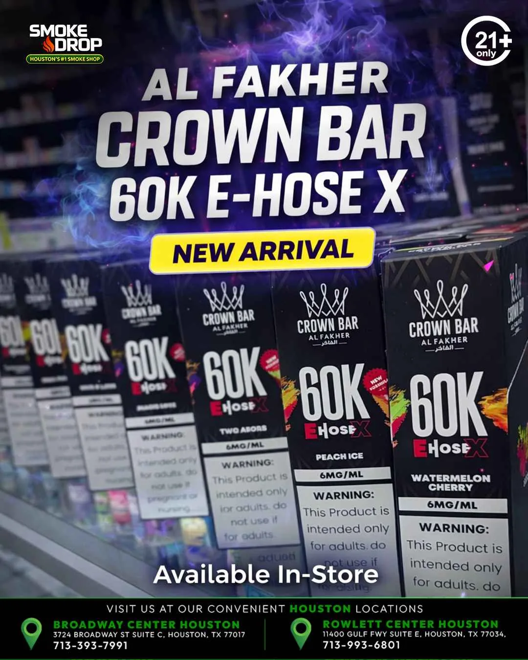 Al Fakher Crown Bar 60K E-Hose X disposable vape Houston