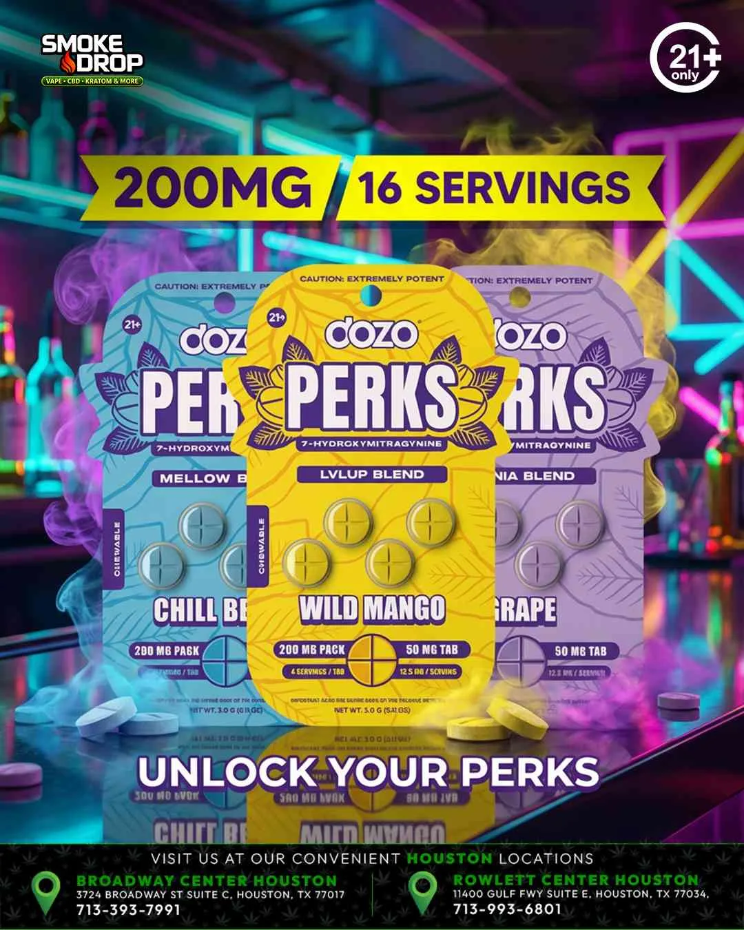 Dozo Perks 200mg 16 servings Houston