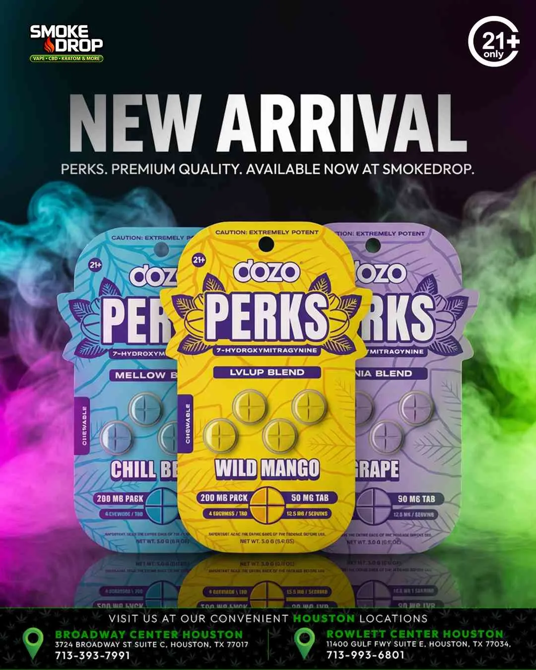Dozo Perks 7-OH chewable tablets Houston