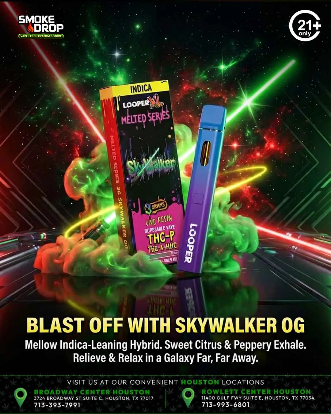 Looper XL Skywalker OG THC-P disposable vape Houston