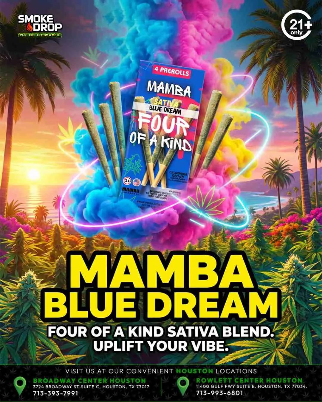 Mamba Blue Dream sativa prerolls Houston